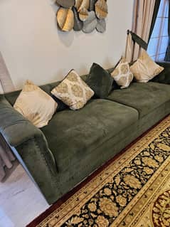 7 seater sofa with leather center table, TV table & 02 side tables