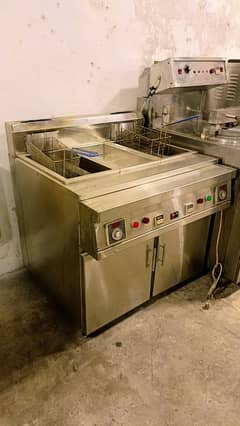 deep fryer used double basket, zinger fryer, pizza oven fast food set