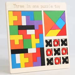 3 in 1 Puzzle Toy for Kids/Toddler Educational Puzzle Tangram Game Che