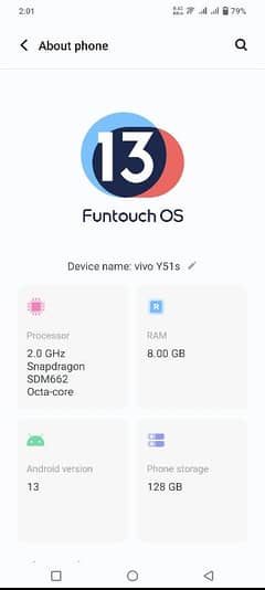 Vivo Y51S PTA APPROVED 8/128