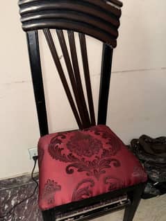 4 Wooden Dining Chair with Upholstered seat, Comfortable & Classic
