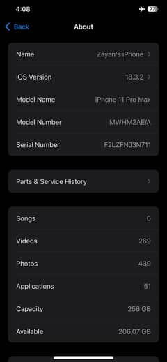Iphone 11 pro max  (256 gb)