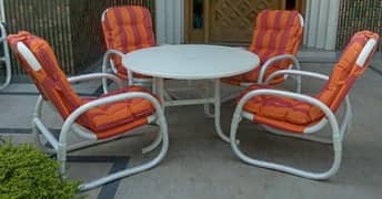  Export Quality PVC Miami Outdoor Chairs & Table For Sale 