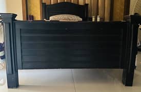 Single bed with side table