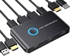 KVM Switch HDMI 2 Port Box,ABLEWE USB and HDMI Switch for 2 Computers