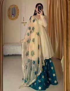 Embroidered chaffon garara