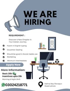 We are hiring Agents for Coustmer support services