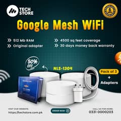 Google Wi-Fi Mesh NLS-1304 Dual Band Router Pack of 3 (Renewed)