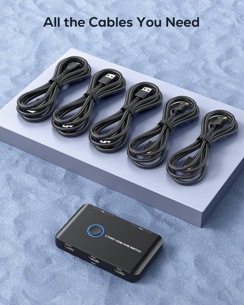 KVM Switch HDMI 2 Port Box,ABLEWE USB and HDMI Switch for 2 Computers 11