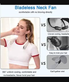 rechargeable bladeless neck fan 1 pc lightweight and portable cooling