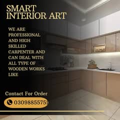 Wooden work/Kitchen cabinets/Wardrobes/Carpenter/Cupboard/wood art
