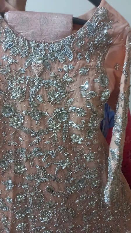 maxi net fabric color peach new condition  1 time by tariq 3 2