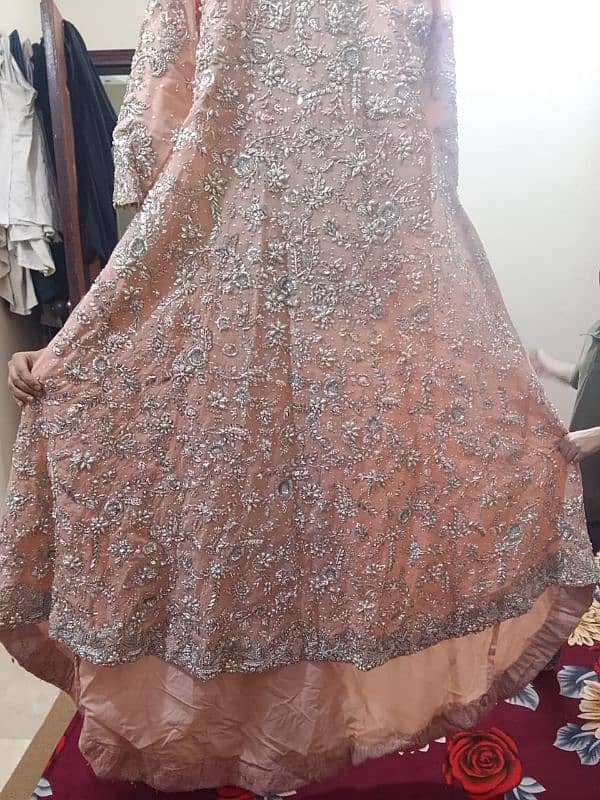 maxi net fabric color peach new condition  1 time by tariq 3 3