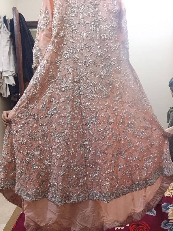 maxi net fabric color peach new condition  1 time by tariq 3 5