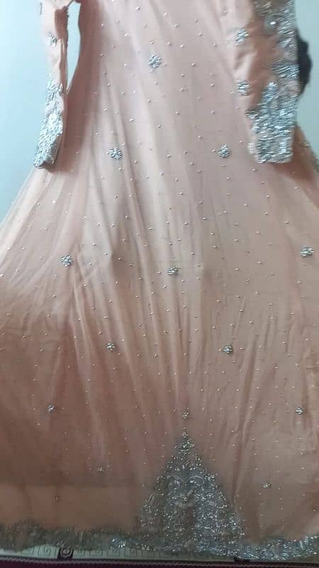 maxi net fabric color peach new condition  1 time by tariq 3 7
