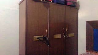 3 piece wardrobe and dressing lights on he