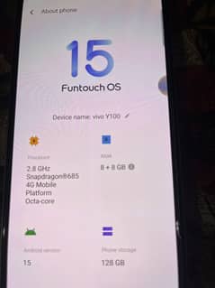 Vivo Y100 8/128. . full lash condition with original chrger and box.