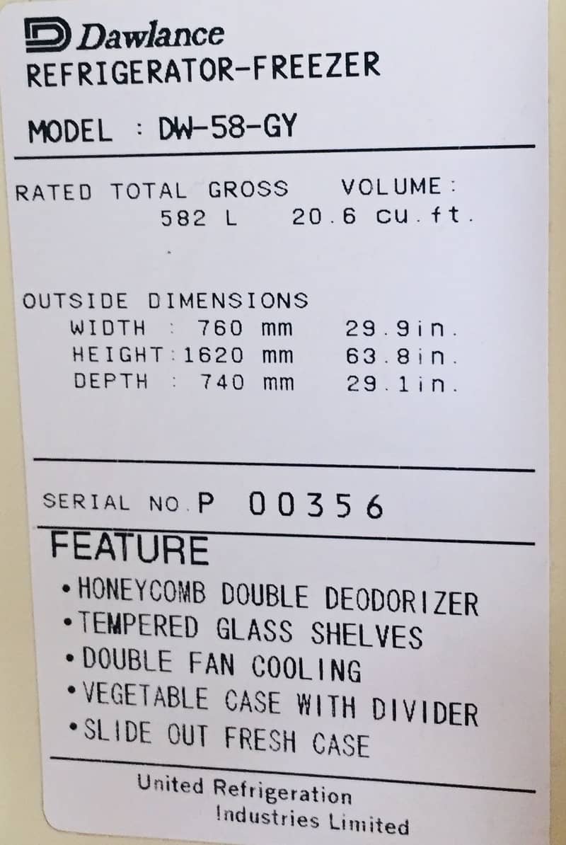 Dawlance Deodorizer Refrigerator 3