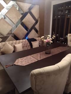 Cushion Style Modern 8 person sitting Dinning table