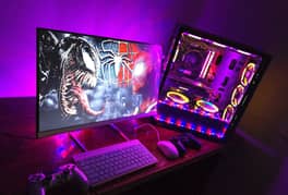 GAMING/EDITNG PC SETUP FOR SALE (INCLUDE PC+MONITOR+2 PS4 CONTROLLERS)