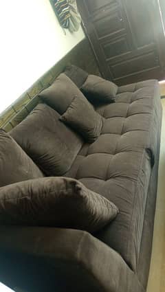 l shaped sofa with two tables in good condition for  sales