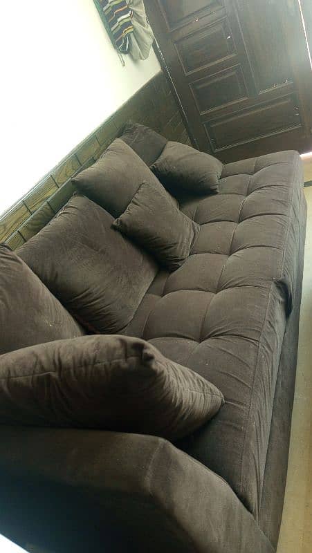 l shaped sofa with two tables in good condition for  sales 0