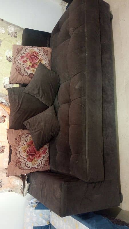 l shaped sofa with two tables in good condition for  sales 1