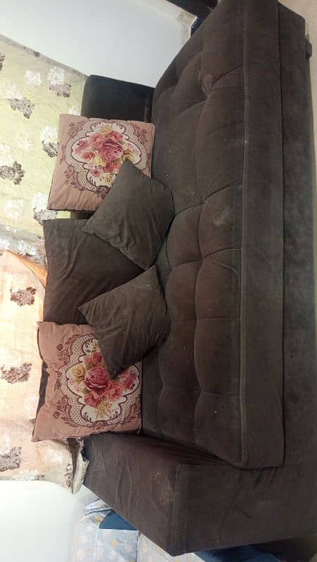 l shaped sofa with two tables in good condition for  sales 2