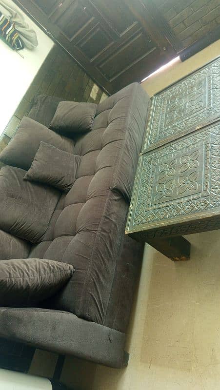 l shaped sofa with two tables in good condition for  sales 4