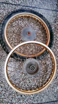 Golden colour silver rims Beautiful set for 70 bike