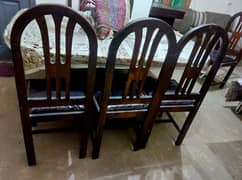 6x wooden dining chairs set with cushions