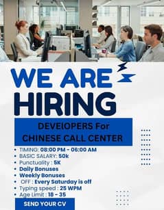 we are hiring developer. we need those have English understanding