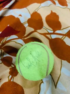 singed ball by wasim akram by hand not print
