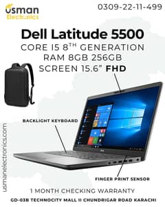 Dell latitude 5500 Core i5 8th Generation Ram 8gb Ssd 256gb