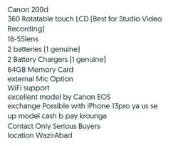 Canon EOS 200D With Extra Battery & Charger