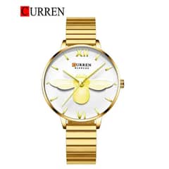 CURREN Original Brand Stainless Steel Band Wrist Watch For Women With