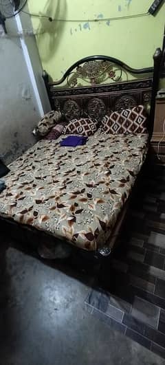 Iron Bed 5'x6' Condition 7/10 With thin Foam 7/10 Set Your Self As See