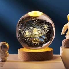 3D Crystal Ball with Wooden Base – Elegant Decoration & Perfect Gift