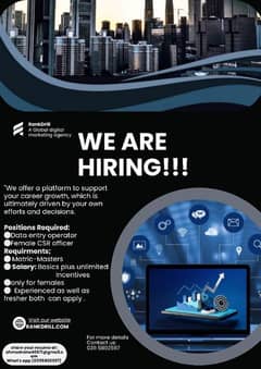 CSR agents & Data entry operator