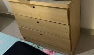Bed with 2 side table dressing and wardrobes