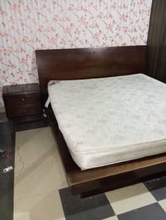 Wooden dubble BED  with mattress , very good condition