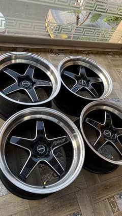 Lenso D1F 18 inch Staggered 9.5/10.5 114 PCD Alloy Rims With Tires