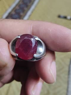 Original Ruby 8.1 carat silver ring