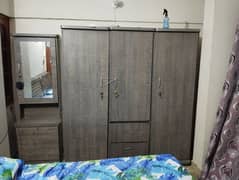 Bed,3 door Almirah & dressing table