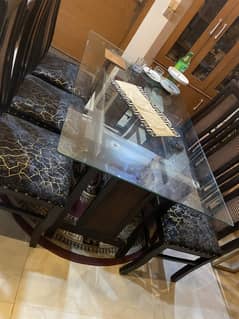 6 seater Dining Table double glass