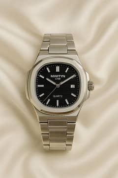 Martyn N Line Quart Silver Metallic Watch