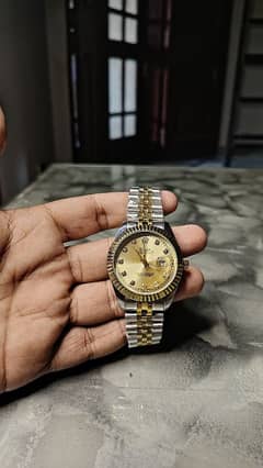 Rolex Oyster Perpetual Golden Dial Quart Watch