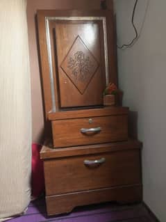 full size bed and side table