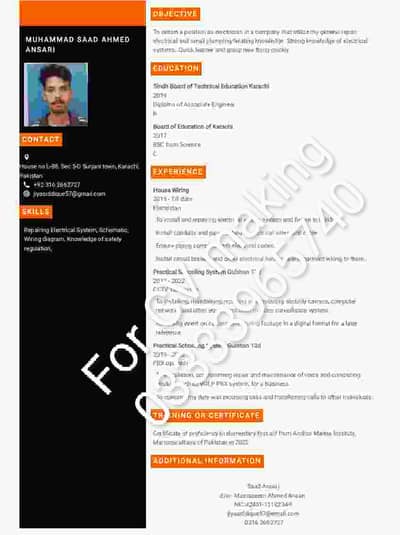 CV or Resume writer
