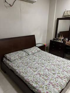 Wood Bed set with High-Quality Mattress - for sale